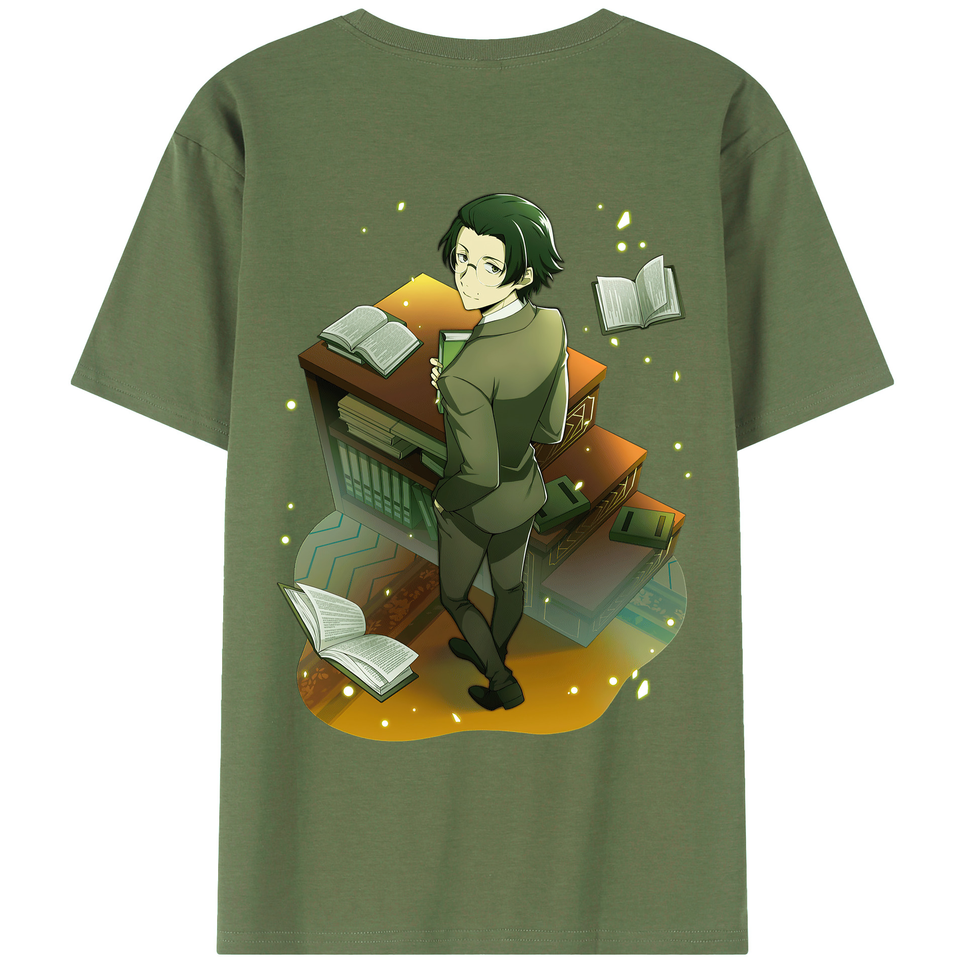 （画像用） 文豪ストレイドッグス Bungo Stray Dogs 綿100％ メンズ半袖Tシャツ（バックプリント） 通気性
